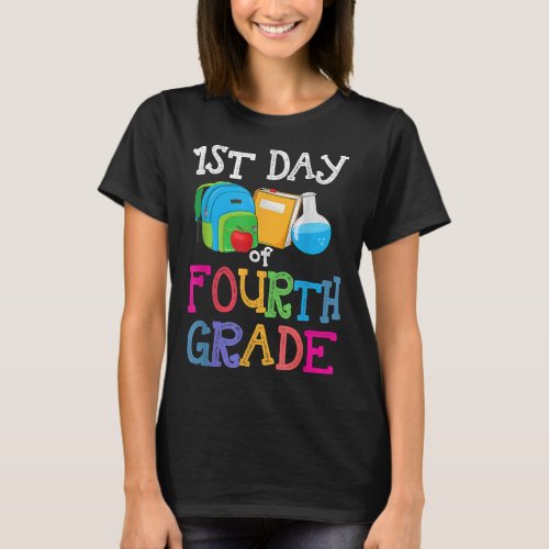 1st Day of Fourth Grade Back to School First Kids  T_Shirt