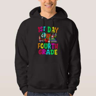 1st Day Of Fourth Grade Cute Back To School First  Hoodie