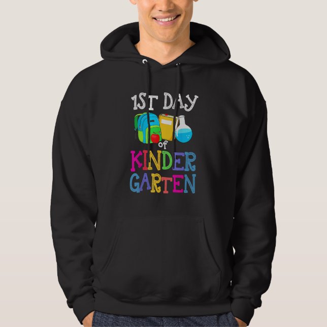 1st Day Of Kindergarten Back To School First Kids  Hoodie (Front)