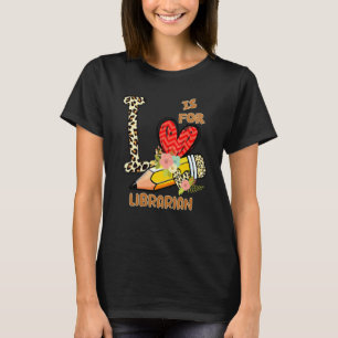 1st Day Of School Librarian Leopard Flowers Teache T-Shirt