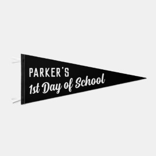 1st Day of School Pennant Custom Name Photo Prop  Flag