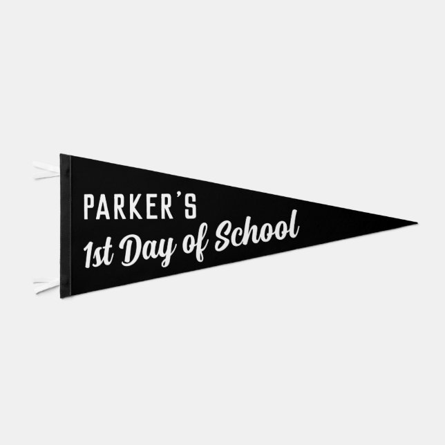 1st Day of School Pennant Custom Name Photo Prop  Flag (Front)