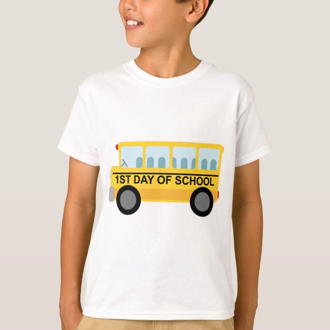 1st Day of School School Bus Gift T-Shirt (Front)
