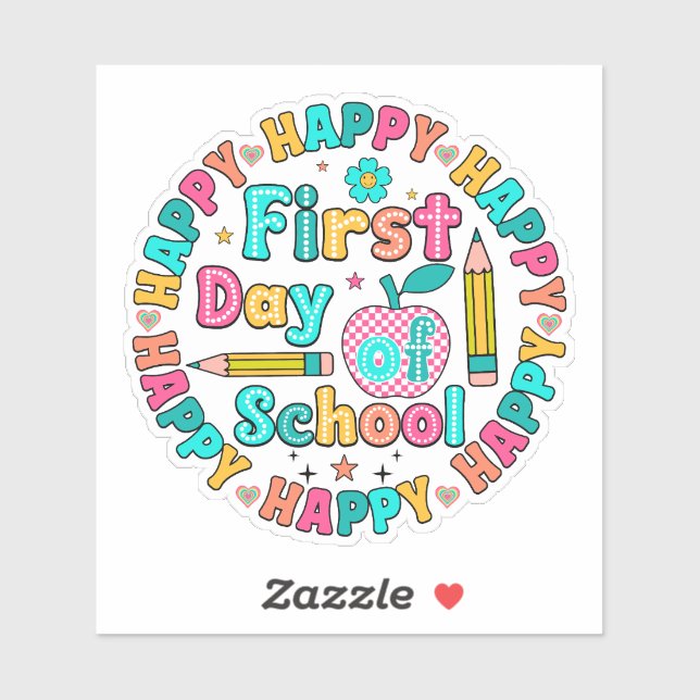 1st Day of School  Sticker (Sheet)