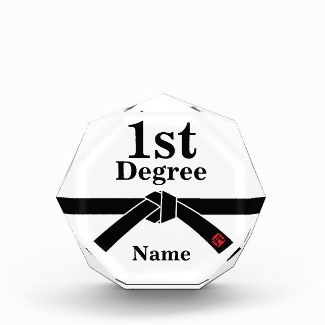1st Degree Black Belt Acrylic Award (Front)