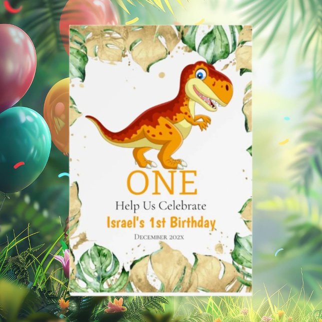 1st Dinosaur ROAR-some Celebration Foam Board (Roar into Fun: A Dino-mite Birthday Bash!)