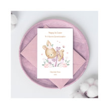1st Easter Baby Girl Rabbit Granddaughter Card