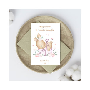 1st Easter Baby Girl Rabbit Granddaughter Card
