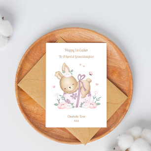 1st Easter Baby Girl Rabbit Granddaughter Card