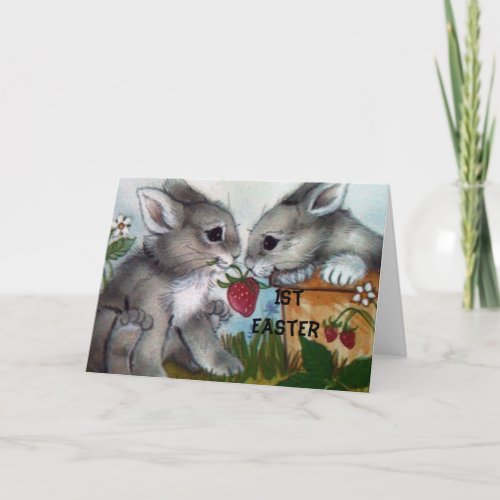 1st EASTER BUNNy WISHES FOR YOU Holiday Card