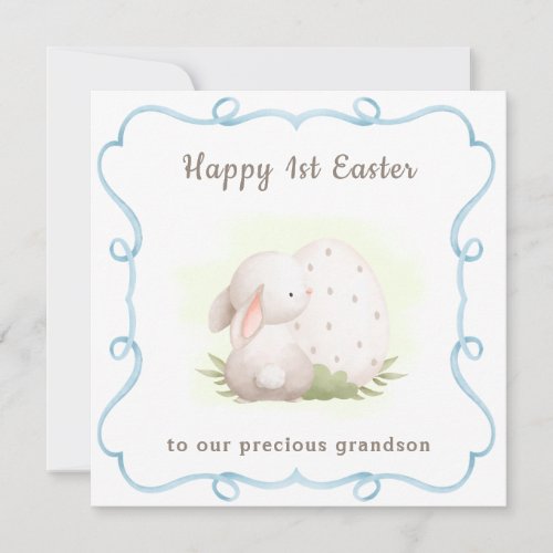 1st Easter card bunny grandson Easter card