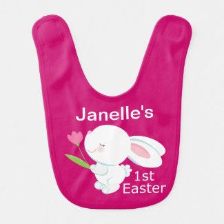 1st Easter Personalized Bunny Baby Bib