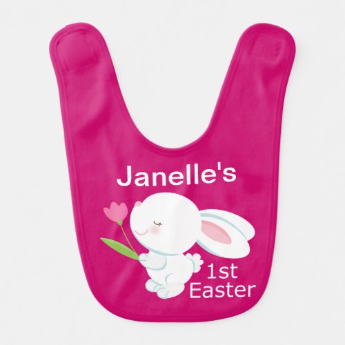 1st Easter Personalized Bunny Baby Bib