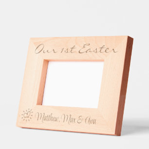 1st Easter, Triplets, Twins, Names, Photo, 6x4", Engraved Frames