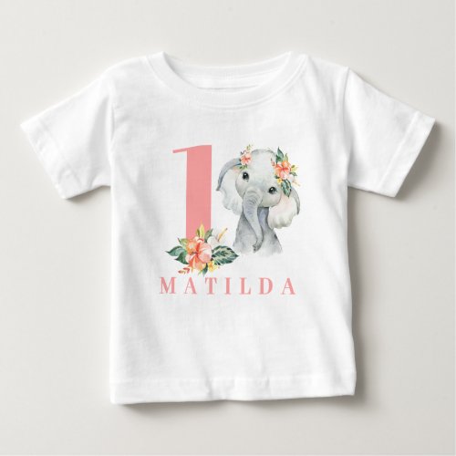 1st elephant birthday t_shirt