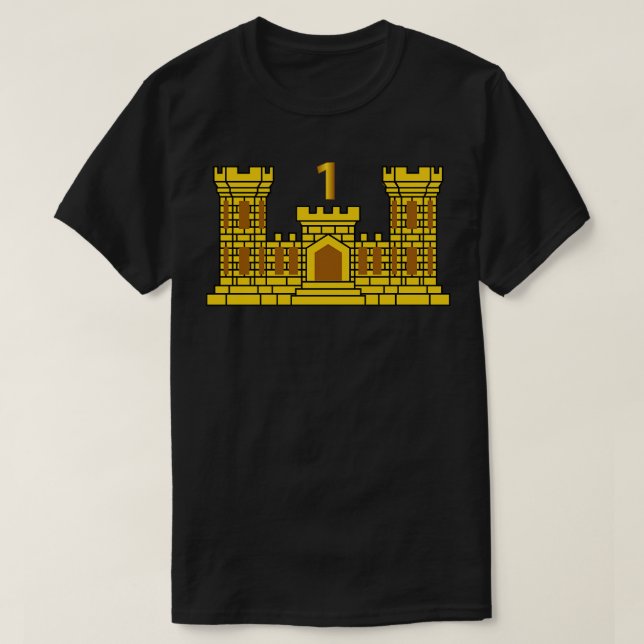 1st Engineer Battalion w Number wo Txt T-Shirt (Design Front)