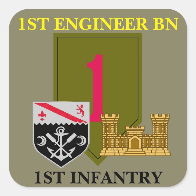 1ST ENGINEER BN 1ST INFANTRY STICKERS (Front)