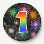 [ Thumbnail: 1st Event - Fun, Colorful, Bold, Rainbow 1 Paper Plates ]