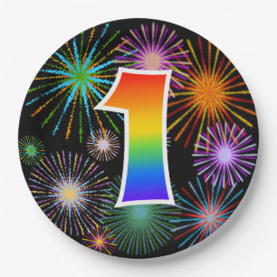 1st Event - Fun, Colorful, Bold, Rainbow 1 Paper Plates