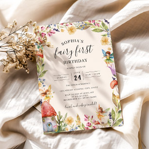 1st Fairy First Birthday Birthday Invitation