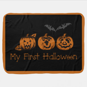 1st Fall/Halloween/pumpkin Baby Blanket