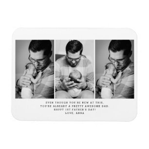 1st Father's Day 3 Photo Magnet