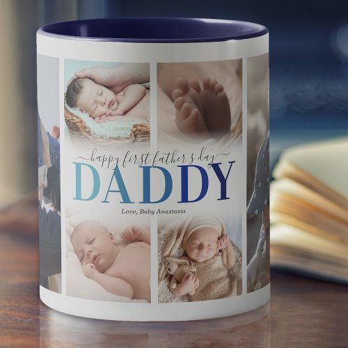 1st Fathers Day Photo Collage Mug