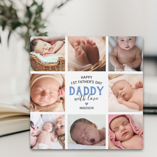 1st Fathers Day Photo Collage Plaque