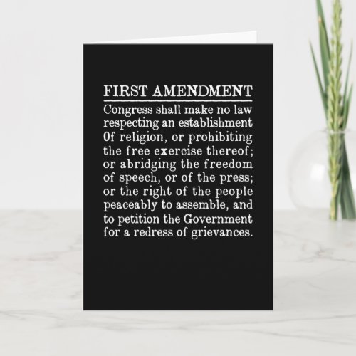 1st First Amendment US Constitution Free Speech Card