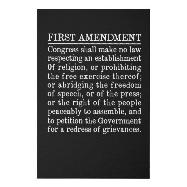 1st First Amendment U.S. Constitution Free Speech Faux Canvas Print (Front)