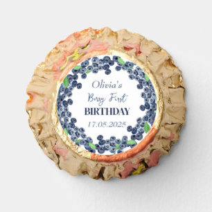 1st First Birthday Party Blueberry Baby Girl Reese's Peanut Butter Cups