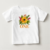 1st First Birthday Party Sunflower Baby Girl