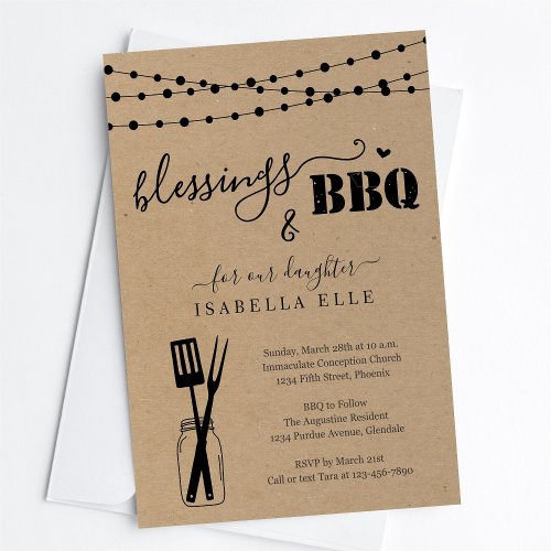 1st First Communion  Confirmation Party BBQ Party Invitation