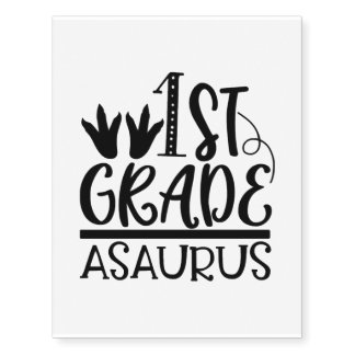 1st First Grade Asaurus Temporary Tattoos