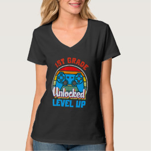 1st First Grade Unlocked Level Up Game Back To Sch T-Shirt
