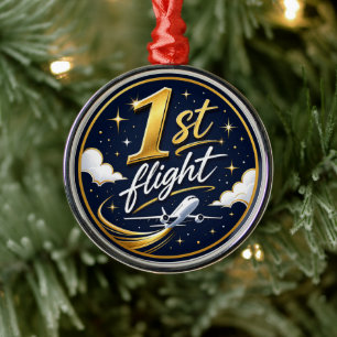 1st flight airplane metal ornament