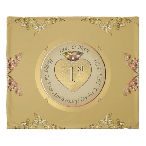 1st Golden Wedding Anniversary Duvet Cover
