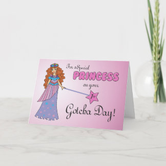 1st Gotcha Day, Adoption Anniversary Princess Card
