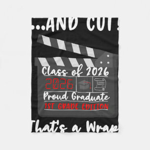 1st Grade 2026 Last Day End Of School Graduation F Fleece Blanket