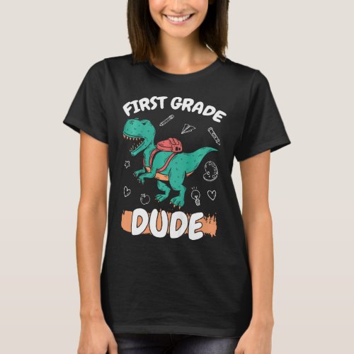 1st Grade Back To School First Grade Dude Boys  T_Shirt