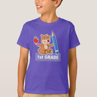 1st Grade - Bear Design T-Shirt