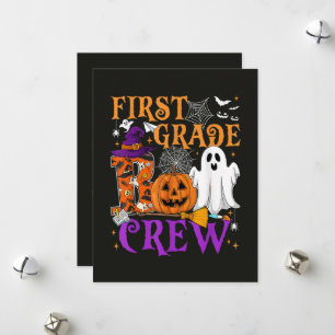 1st Grade Boo Crew Teacher Student Funny Halloween Holiday Card