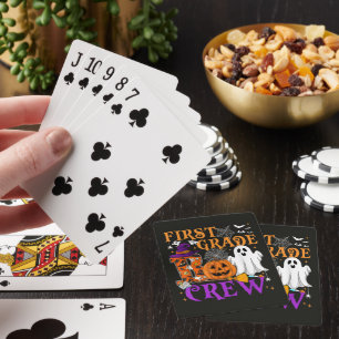 1st Grade Boo Crew Teacher Student Funny Halloween Poker Cards