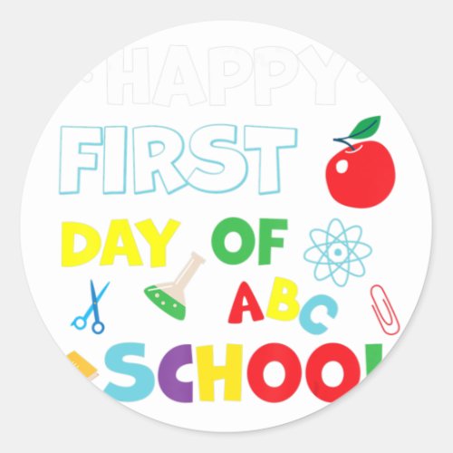 1st Grade Boy Boys Funny First Grade First Day Of  Classic Round Sticker