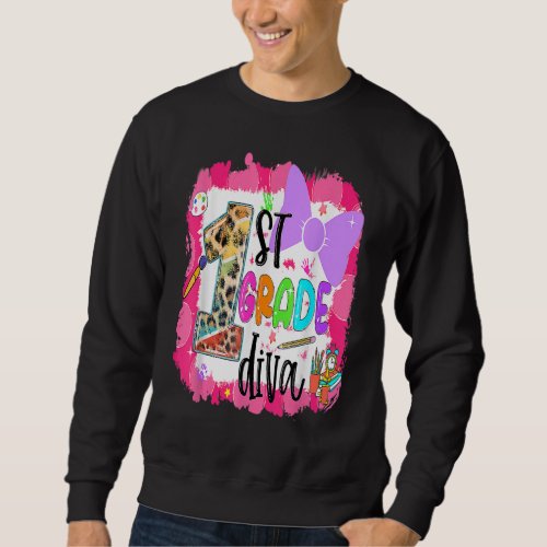 1st Grade Diva First Day Of School Girl Clothes Le Sweatshirt