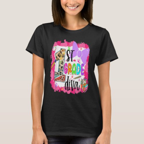 1st Grade Diva First Day Of School Girl Clothes Le T_Shirt