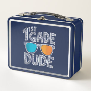 1st Grade Dude Back To School First Grade Student Metal Lunch Box