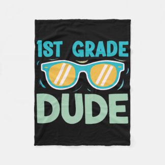 1st Grade Dude Boys Kids Ck To School Team First G Fleece Blanket