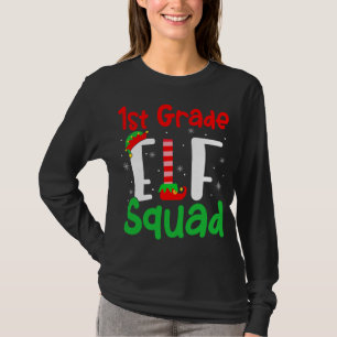 1st Grade ELF Squad Funny Christmas ELF Kids Teach T-Shirt