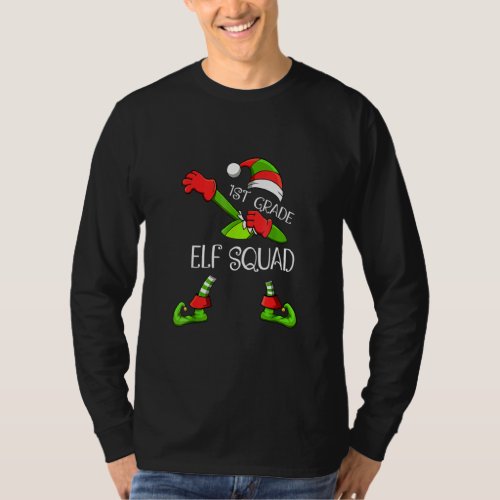 1st Grade Elf Squad Funny Christmas Kids Teacher X T_Shirt